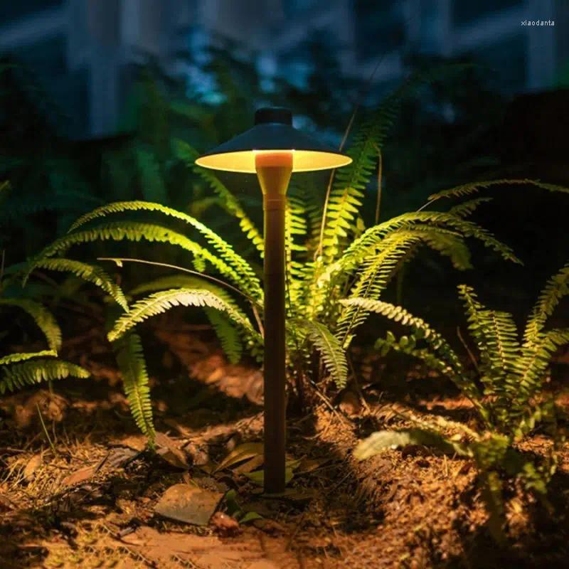 Decorações de jardim cogumelo ao ar livre gramado pilar luz alumínio caminho villa poste de amarração pátio