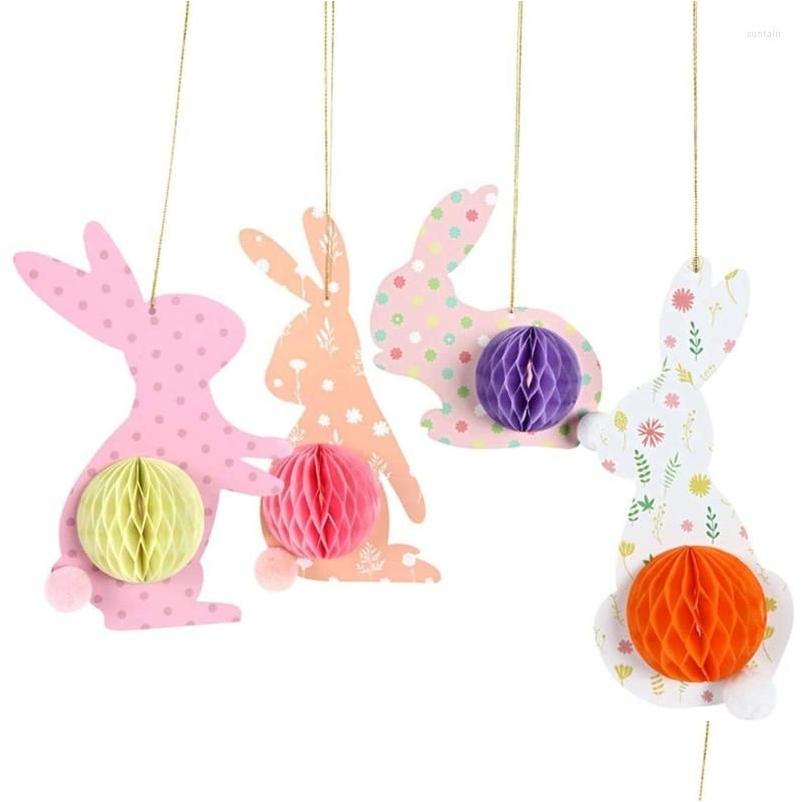 Garden Decorations N58C 4 Pieces/Set Easter Hanging Ornament 9.8X7.1Inch Gifts For Friends Neighbors Creative Home Store Festival Dr Dhltq