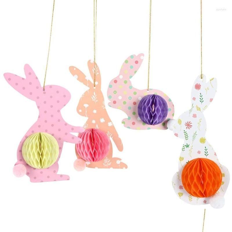 Garden Decorations N58C 4 Pieces/Set Easter Hanging Ornament 9.8X7.1Inch Gifts For Friends Neighbors Creative Home Store Festival Dr Dhhfb
