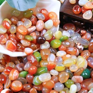 Garden Decorations Natural Colour Agate Stones And Crystals Gravel Small Tumbled Stone Tank Decor Healing Energy Gemstone Home Aquarium Decoration 230422