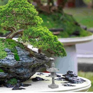 Décorations de jardin ornements tour japonaise décoration lumineuse Mini paysage paysage pavillon pagode modèle Statue Miniature
