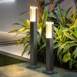 Tuindecoratie Outdoor LED-gazonlamp 30CM 60CM 80CM 85265V Waterdicht IP65 Aluminium Acryl Straatverlichting Voor Binnenplaats Villa Verlichting 230919