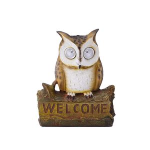 Tuindecoraties Outdoor Owl ornamenten Zonnelamp Simulatie Dier Creatieve wanddecoratie in Courtyard -beelden 230821