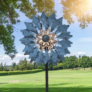 Décorations de jardin en plein air solaire alimenté lumineux moulin à vent pelouse cour métal artisanat fer art décoration