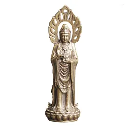 Tuindecoratie Buiten Vintage Boeddha Licht Avalokitesvara Kantoor Home Decor Godin Genade Beeldje Messing Religieus