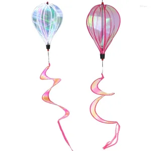 Gardendecoraties P82d Luchtballon Wind Spinner Kleurrijke pailletten Gestreepte hangende spinners Spiraal voor binnenshuis Decor