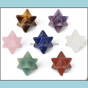 Décorations De Jardin Patio, Pelouse Maison Points De Cristal De Quartz Merkaba Étoile Pour La Guérison Des Pierres Reiki Spiritual Divine Therapy Energy, Pocket St