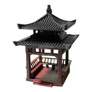 DÉCORATIONS DE JARDIN PAVILION Small Ornaments Gazebo Miniature Figurine Aquarium ororne Pagoda Statue Outdoor Plastic Desktop Paysage