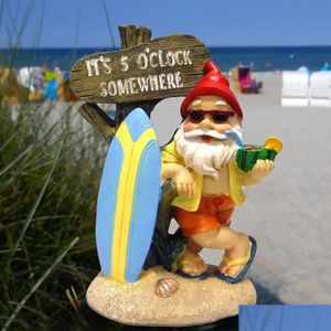 Decorações de jardim Perfeito Gnome Anão Casal Resina Estátua Artesanato Decoração de Festa de Natal para Home Office Fairy-Tale Gardens Drop Otolr