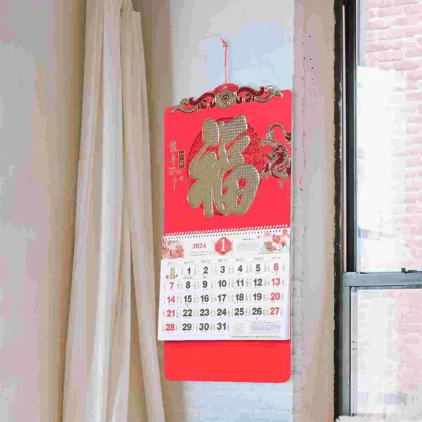 Calendrier de planification des décorations de jardin, imprimé clair, mensuel, quotidien, suspendu, bureau de Style chinois