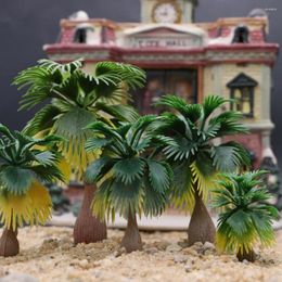 Decoraciones de jardín Modelo de plástico Palmrees Street Beach Diseño de paisajes 1: 100-1: 300 Train Ferrolroad Decoration Building Landscape Miniatura