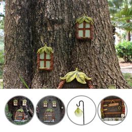 Gardendecoraties Practical 1 Set Uitstekende buitenhuis mini Tree Resin Miniatuurdeur Beelden Langdurig voor huishouden