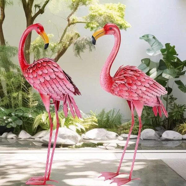 Décorations de jardin Ratuor Flamingo Statue Statues extérieures Sculpture rose Patio Pelouse Décor pour l'extérieur