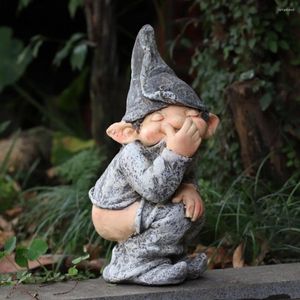 Décorations De Jardin Réaliste Pratique Résine Artisanat Affichage Moule Simulation Drôle Gnome Miniature Nain Figurine Statue Jardinage Décor Pour