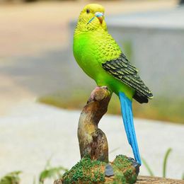 Décorations de jardin Résine Parrot Statue Figurines d'oiseau tropical pour cadeau de décoration intérieure