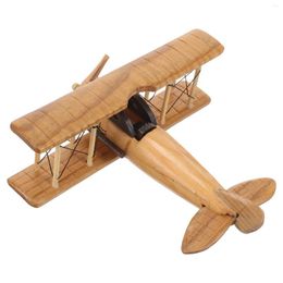 Décorations de jardin rétro en bois, décoration de bureau, modèle d'avion Vintage, jouet artisanal, ornement de bureau