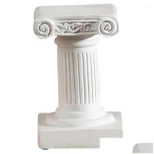 Décorations de jardin Colonne romaine Statue Home Decor Pilier Piliers Mini Homedecor pour la décoration de résine grecque Drop Livraison Patio Pelouse Oteio