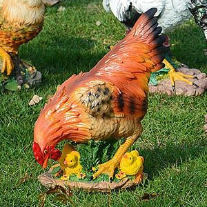 Décorations de jardin Rooster Hen Chick Ornaments