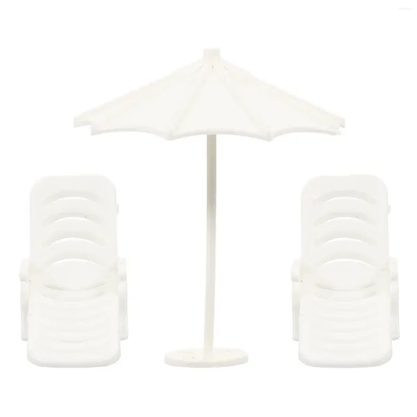 Decoraciones de jardín Mesa de arena Material Muebles Tiny Mini silla para paraguas de playa Ornamento en miniatura abdominales