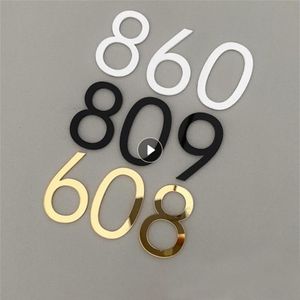 Garden Decorations Self Adhesive 3D Number Stickers 0-9 Number Sticker Metal Building Floating Exterior House Apartment Cabinet Mailbox Numbers 230925