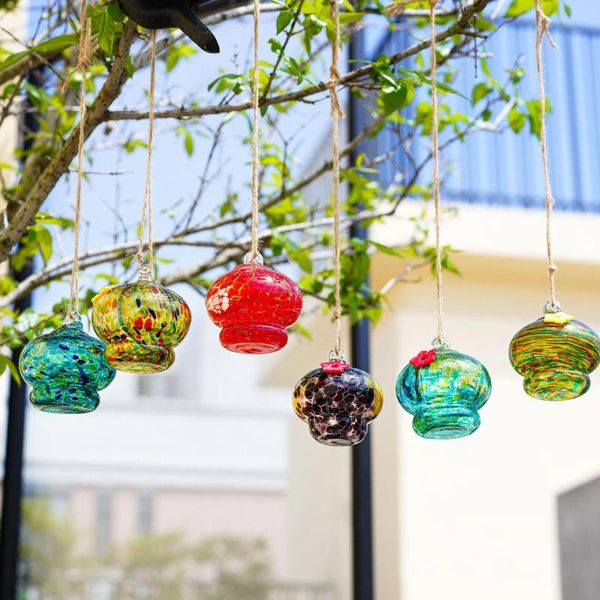 Décorations de jardin Ensemble de 6 mangeoires à colibris en verre pour les mangeoires à main extérieure décor de la cour d'arbre à l'extérieur à l'extérieur