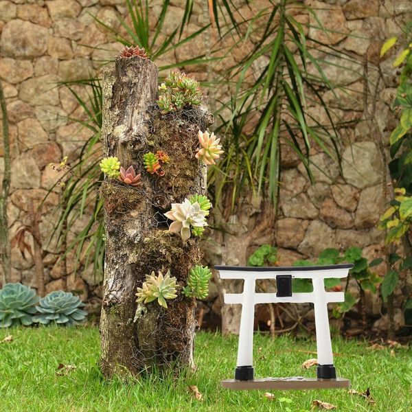 Decoraciones de jardín Modelo de puerta de santuario para el hogar Torii Ornamento Zen Escritorio Estatua Tablescape Arena Resina Miniatura