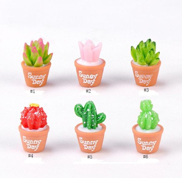 Décorations de jardin Simulation Cactus Succulent Pot Miniature Bonsai Micro-paysage Mousse Terrarium Plante Décor Fée Jardins Accessoire Résine Artisanat DIY SN2892