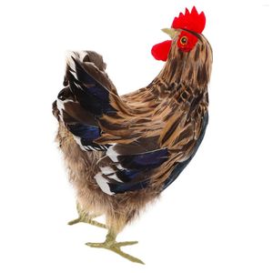 Décorations de jardin Simulation de modèle de poulet Statues et sculptures Fausse poule Ornement Animal Jouet Décors Mousse