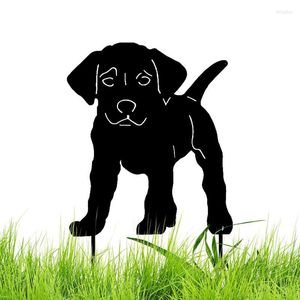 Tuindecoraties Simulatie Hond Stake Decoratie Kunst Silhouet Holle Gazon Stakes Smeedijzeren Puppy Insert Home Yard