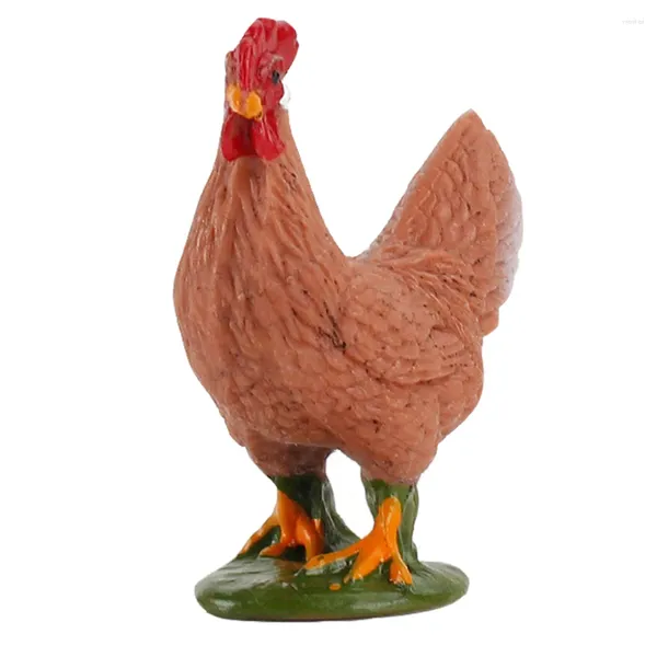 Decoraciones de jardín, simulación de gallina, modelo, juguetes para niños, Animal, pollo, decoración del hogar de plástico, aves de corral