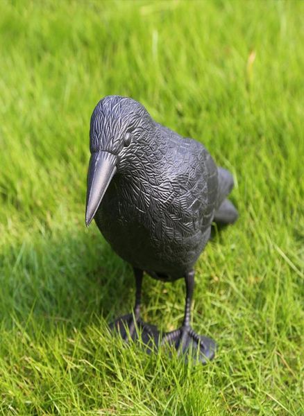 Décorations de jardin Simulation plastique noir corbeau accessoire Halloween Cosplay corbeau artificiel chasse aux oiseaux leurre maison fantôme festival décor 4308831