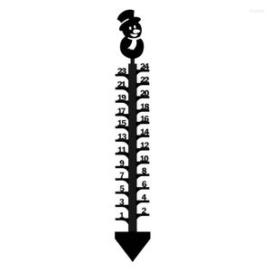 Tuindecoraties Sneeuwmeter Outdoor 24 -inch sneeuwvlokken met handgemaakte metalen stick winterliniaal