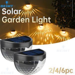 Décorations de jardin Solaire 6 LED Demi Rond Clôture Lighs Étanche IP65 Lumière Extérieure et Ombre Nuit Éclairage Cour Applique Murale Escalier 230727