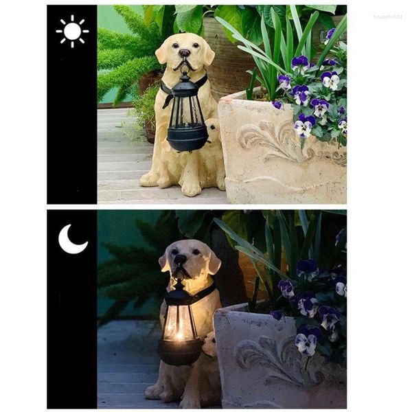 Décorations de jardin Solar Animal Light Chiens imperméables Décoratif Éclairage extérieur Statue LED Nuit pour la décoration de la faune de la cour de voie