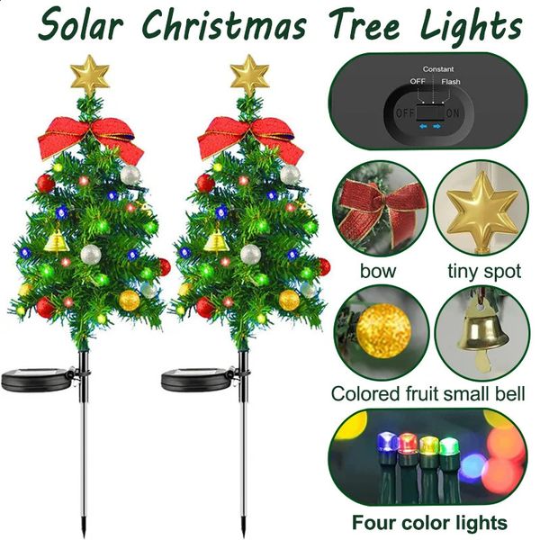 Decoraciones de jardín Solar Árbol de Navidad Decoración Luces Al aire libre Césped Paisaje Lámparas Power Candy Cane Light Yard Stake Pathway 231116