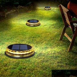 Decorações de jardim Energia Solar LED Lâmpada Subterrânea Pin Lâmpadas Luz Sem Carga Pátio Casa Gramado Gota Entrega Dhuwr