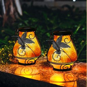 Tuindecoraties Solar Flame Fire Lantern Outdoor Portable Hanging Flickering Metal LED Lamp Light Waterproof 230717