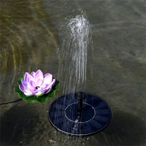 Tuindecoraties Solar Fountain Water Pool Pond Waterfall Mini Decoratie Outdoor Bird Bath Powered Simulate Lily 221028