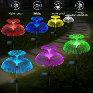 Decoraciones de jardín Luces de medusas solares 7 Cambio de color Impermeable Lámpara de flores al aire libre Patio Camino Decoración de paisaje 230717