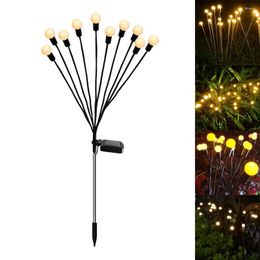 Décorations De Jardin Lampe Solaire IP65 Étanche Économie D'énergie Haute Luminosité Décoratif Alimenté Firefly Lumières Paysage Lumière Pour Patio