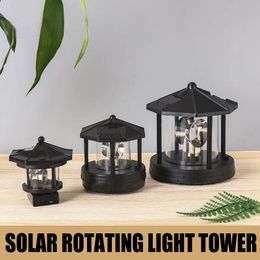 Tuindecoraties Zonne-lamp Roterende vuurtoren Beacon Tower LED-licht Buitenlandschap Binnenplaats Gazon Decoratieve decoratie Decorverlichting 230828