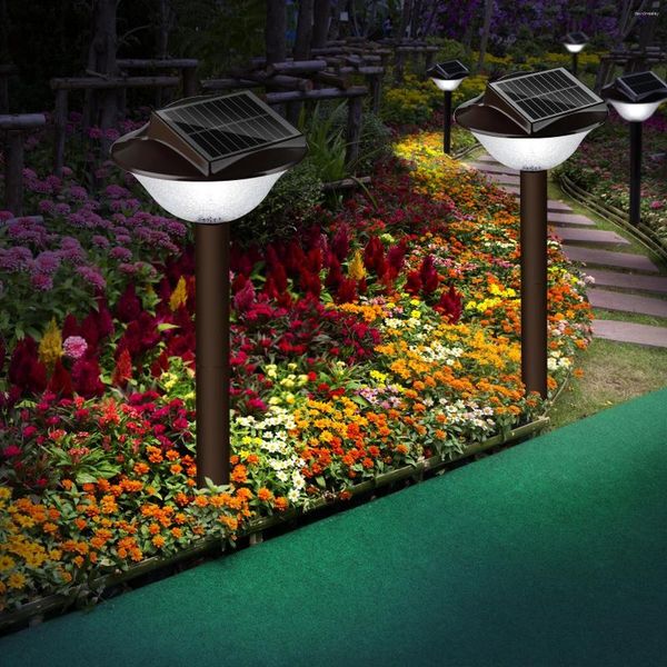 Decoraciones de jardín Lámparas solares Luces LED decorativas al aire libre con estaca para patio de camino de césped