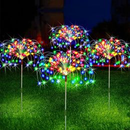 Tuindecoraties Zonne-LED Vuurwerk Kerstverlichting Buiten Tuindecoratie Gazon Wegverlichting Voor Patio Yard Party Kerst Bruiloft Decor 231109