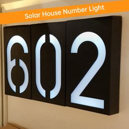 Décorations de jardin LED LED Numéro de maison extérieure Signe d'adresse extérieure Numéros de maison extérieure de la cour Plate de porte de porte Plaque de porte 230818