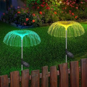 Gardendecoraties Zonne-lichten glasvezel Lellyfish lichtgevend opladen en plug-in gazn decoratief