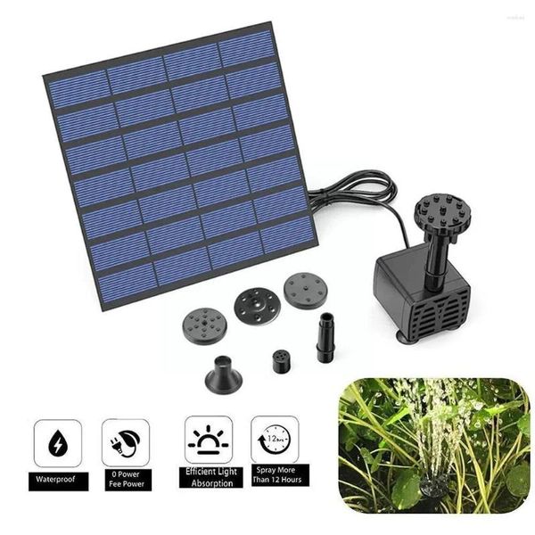 Gartendekorationen Solarpanel Angetriebener Wasserbrunnen Pool Teichsprüher Pumpe Foun Heads Sprinkler Aquarium mit Spray C5z3