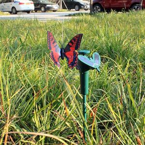 Tuindecoraties op zonne-energie vliegend wiebelen fladderende vlinderornament schattig dier vogel staak tuin buiten gazon decor