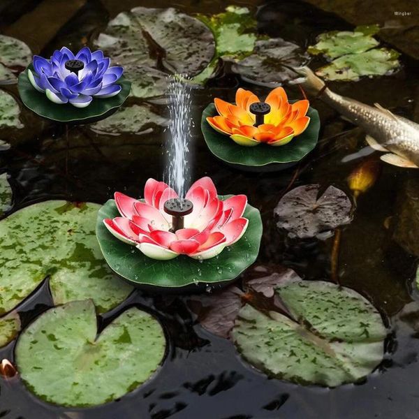 Decoraciones de jardín Bomba solar Flor Baño de aves Fuente Rociador sin escobillas para patio Estanque y riego de piscinas