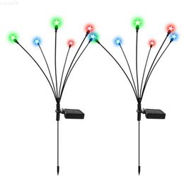 Tuindecoraties Zwaaiende tuinverlichting op zonne-energie 6 LED-tuinverlichting op zonne-energie Waterdicht Sterrenpadverlichting Decoratieve tuinverlichting op zonne-energie Tuin Patio L230715