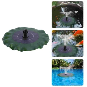 Décorations de jardin Pompe à eau solaire Feuilles flottantes Fontaine Oiseaux Tapis de bain Ornements pour la décoration d'étang de réservoir